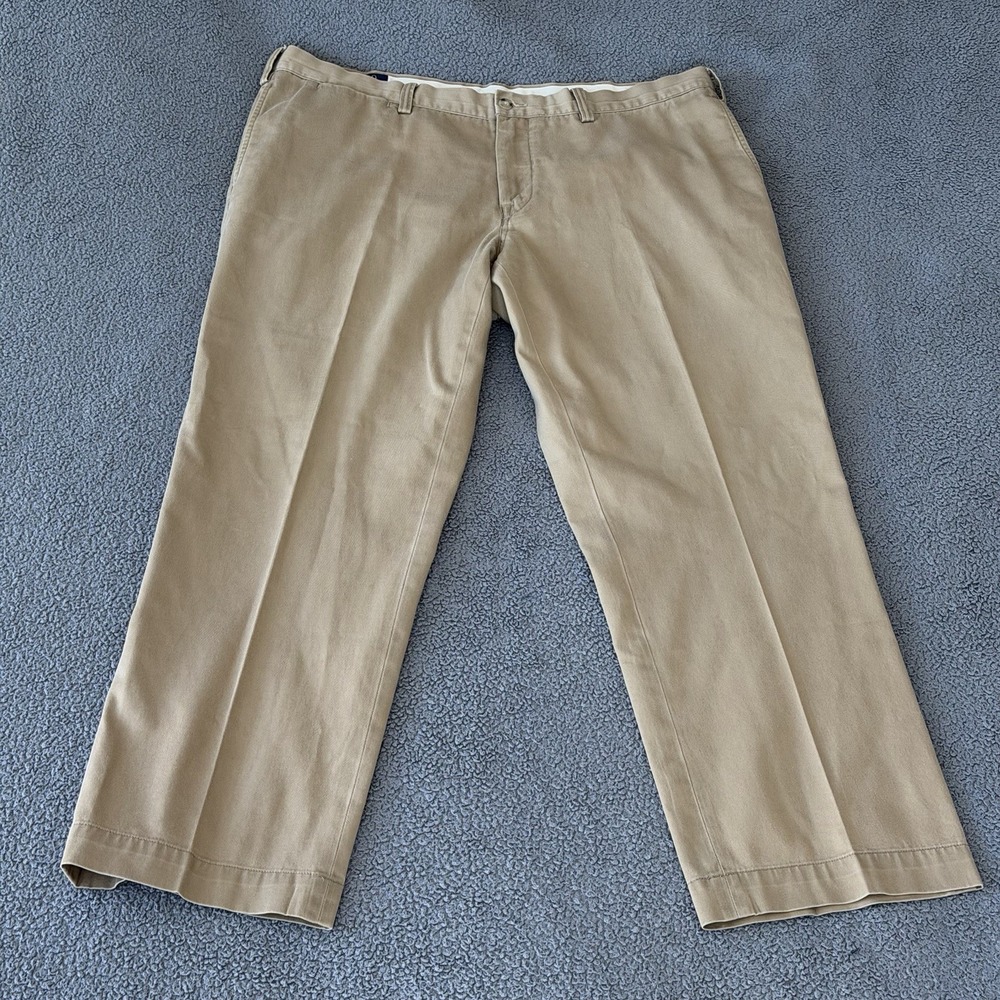 Polo Ralph Lauren Classic Chino Pants Khaki Beige 100% Cotton Men's 38x30 Preppy